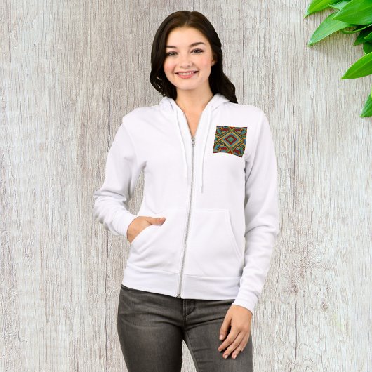 Vet Tribal Geometrisch Patroon Kleurrijke Etnische Hoodie