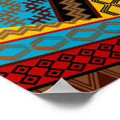 Vet Tribal Geometrisch Patroon Kleurrijke Etnische Poster (Hoek)