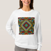 Vet Tribal Geometrisch Patroon Kleurrijke Etnische T-shirt (Voorkant)