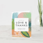 Vet Tropisch Abstract Koraal Blauwgroen Bruiloft Bedankkaart (Voorkant)