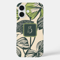 Vet tropisch blad monogram