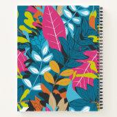 Vet Tropisch Bladpatroon Voor Creatieve Minds Notitieboek (Achterkant)