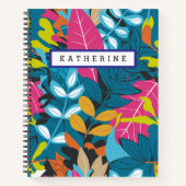 Vet Tropisch Bladpatroon Voor Creatieve Minds Notitieboek (Voorkant)