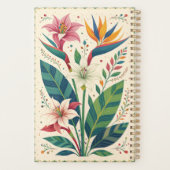 Vet Tropisch Botanisch Patroon Monogram Planner (Achterkant)