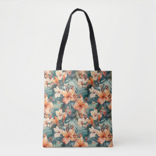 Vet Tropisch Hibiscus Large Shoulder Tas