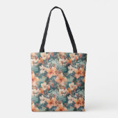 Vet Tropisch Hibiscus Large Shoulder Tas (Achterkant)