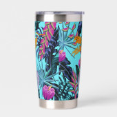 Vet Tropisch oliepatroon met Hummingbird Geïsoleerde Drinkbeker (Links)