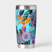 Vet Tropisch oliepatroon met Hummingbird Geïsoleerde Drinkbeker (Voorkant)