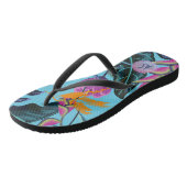 Vet Tropisch oliepatroon met Hummingbird Teenslippers (Schuin)