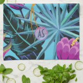 Vet Tropisch oliepatroon met Hummingbird Theedoek (Gevouwen)