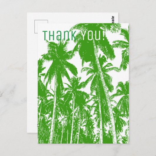 Vet Tropisch Palm Trees Pattern & Dank u Briefkaart (Voorkant / Achterkant)