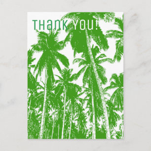 Vet Tropisch Palm Trees Pattern & Dank u Briefkaart