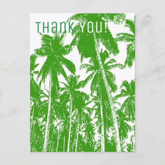 Vet Tropisch Palm Trees Pattern & Dank u Briefkaart (Voorkant)