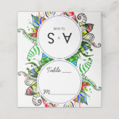 Vet Tropisch Palmblad Botanisch Tafelnummer Plaatskaartje (Buitenkant ongevouwen)