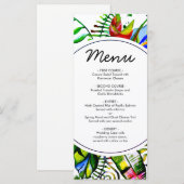 Vet Tropisch Palmblad Krans Bruiloft Menu (Voorkant / Achterkant)