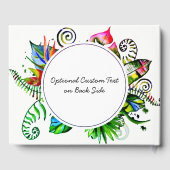 Vet tropisch palmleder met wiet bruiloft monogram gastenboek (Achterkant)