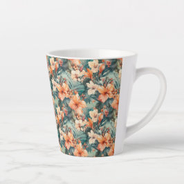 Vet Tropische Hibiscus Print Keramische Latte Mok