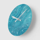 Vet Turquoise Marmeren Patroon Wandklok (Hoek)