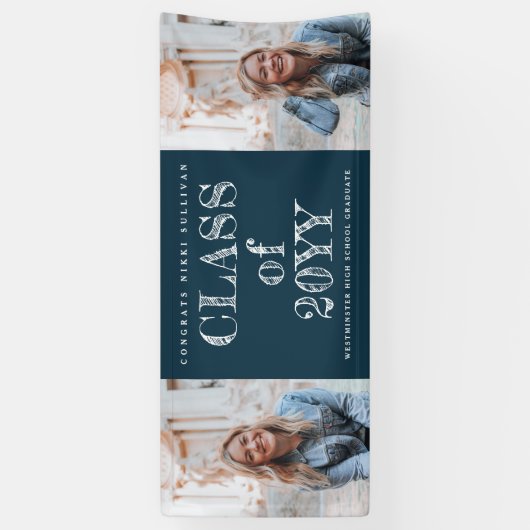 Vet Type 2 Foto-Afstuderen Spandoek (Verticaal)