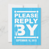 Vet Type Bar Mitswa Reply Kaart in lichtblauw (Achterkant)