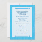 Vet Type Bar Mitswa Uitnodiging in Lichtblauw (Achterkant)