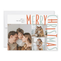 Vet Type Drie Foto Kerst Kaarten