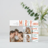 Vet Type Drie Foto Kerstmis ansichtkaarten Feestdagenkaart (Staand voorkant)