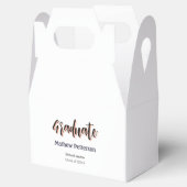 Vet type eenvoudig zwart stijlvol modern afstudere bedankdoosjes (Geopend)