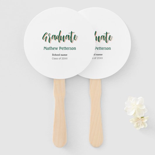 Vet type eenvoudig zwart stijlvol modern afstudere handwaaier (Voorkant en achterkant)