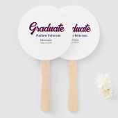 Vet type eenvoudig zwart stijlvol modern afstudere handwaaier (Voorkant en achterkant)