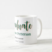 Vet type eenvoudig zwart stijlvol modern afstudere koffiemok (Voorkant rechts)