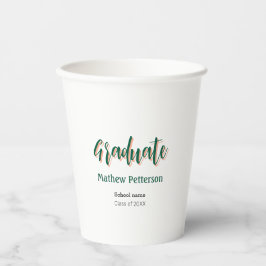 Vet type eenvoudig zwart stijlvol modern afstudere papieren bekers