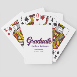 Vet type eenvoudig zwart stijlvol modern afstudere pokerkaarten