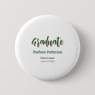 Vet type eenvoudig zwart stijlvol modern afstudere ronde button 5,7 cm