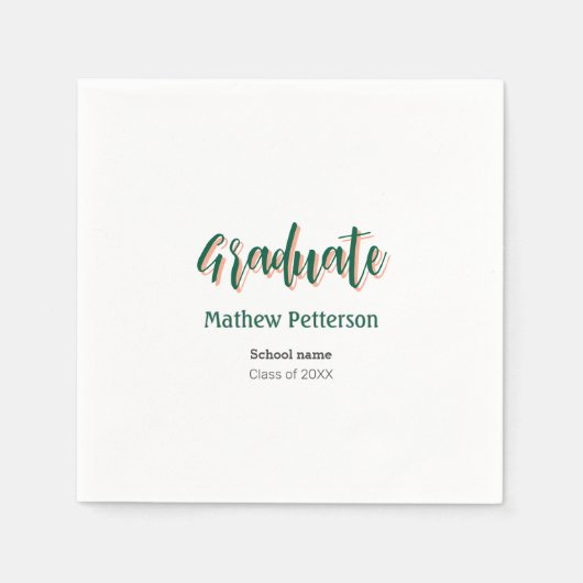 Vet type eenvoudig zwart stijlvol modern afstudere servet (Voorkant)