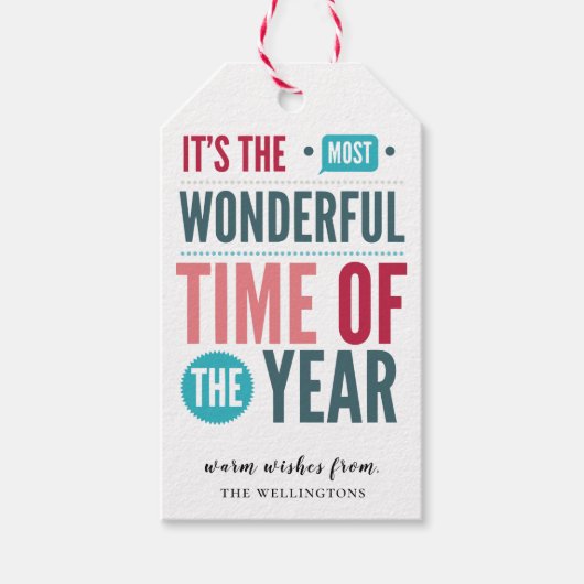 Vet Type Kerstmis Quote Vakantie Cadeaulabel (Voorkant)