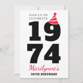 Vet Typografie 50e verjaardag Kaart (Voorkant)