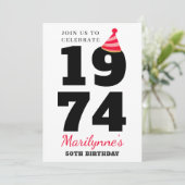 Vet Typografie 50e verjaardag Kaart (Staand voorkant)