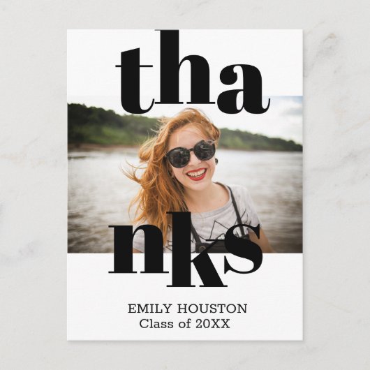 Vet Typografie Afstuderen Dank u Foto Briefkaart (Voorkant)