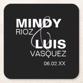 Vet typografie ampersand roze zwart kartonnen onderzetters