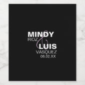 Vet typografie ampersand roze zwart wijn etiket (Enkel label)