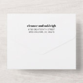 Vet Typografie Basic Zwart Wit Modern Bruiloft All In One Uitnodiging (Achterkant)