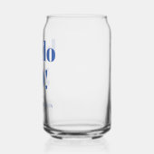 Vet Typografie Blauw Modern 50ste Verjaardag Favor Blikvorm Glas (Links)