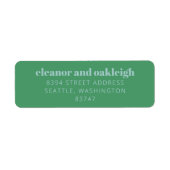 Vet Typografie Bright Groen Blauw Modern Adres Etiket (Voorkant)