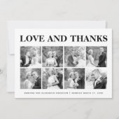 Vet typografie Dank je acht fotocollage Bedankkaart (Voorkant)