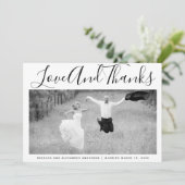 Vet typografie Dank je trouwfoto Bedankkaart (Staand voorkant)
