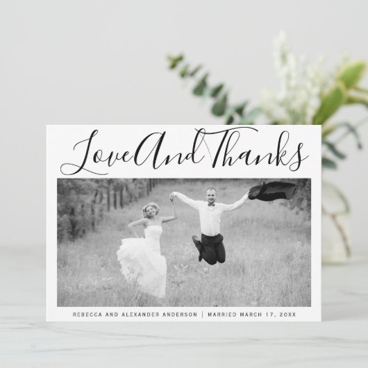 Vet typografie Dank je trouwfoto Bedankkaart (Staand voorkant)