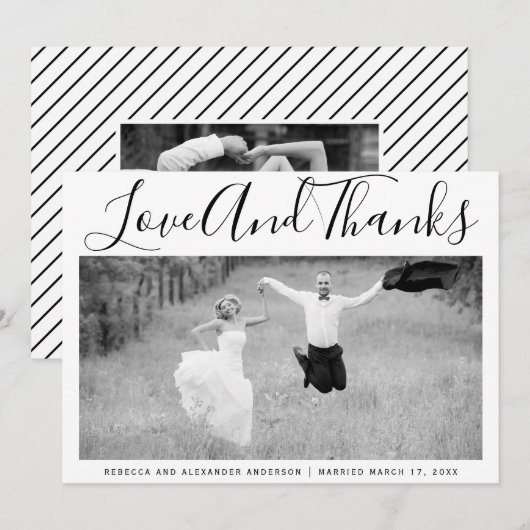 Vet typografie Dank je trouwfoto Bedankkaart (Voorkant / Achterkant)