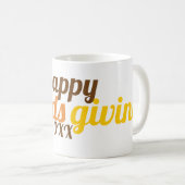 Vet typografie Friendsgiving 2019 herfst kleur Koffiemok (Voorkant rechts)