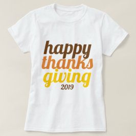 Vet typografie Friendsgiving 2019 herfst kleur T-shirt